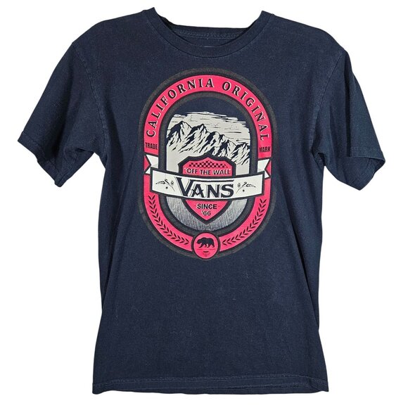 Vans California Original "Off The Wall" Graphic T-Shirt Size Small Black - Picture 1 of 13